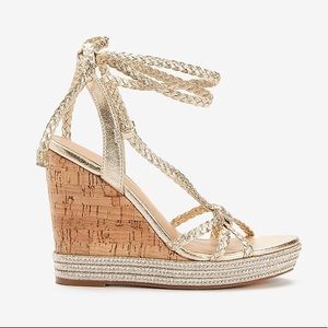 Express Gold Wedge Sandals